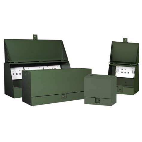 pad mounted junction box|Utility Junction Cabinet, 30.00x60.00x18.00, Green, Steel.